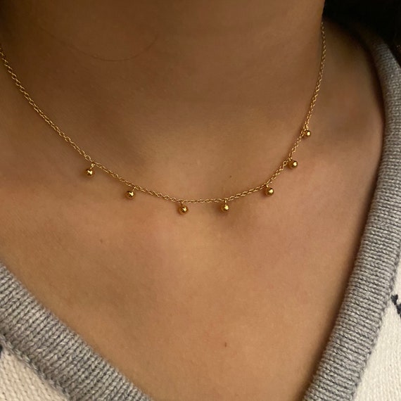 Tiny Ball Necklace Gift Necklace Gold 