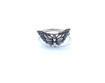 Butterfly silver ring , moth ring , nature ring, mystic ring, gothic silver ring