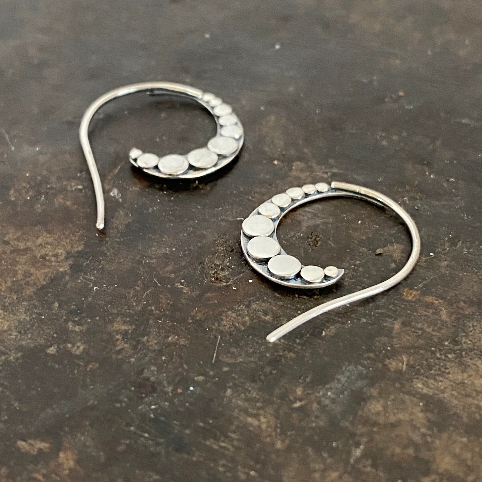 Threader Spiral Earrings Silver Hook Earrings Silver Hook Etsy