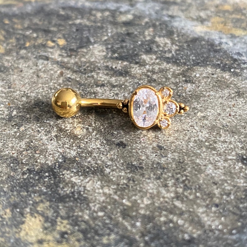 belly stud CZ indian belly banana UK flower belly ring gold belly bar,barbell stud body jewellery Geometric belly bar cartilage
