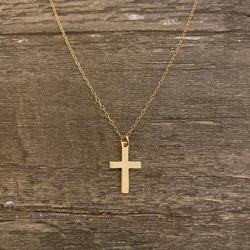 Crucifix Necklace Gold Cross Necklace 