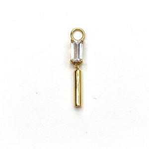 Dinglande berlocker, baguetteörhängesberlock, skivstångsberlock, anpassade örhängen, piercingberlock, dinglande berlockörhängen, present till henne x