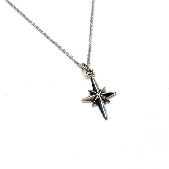 North Star Necklace Star Silver Pendant 8 Point Star Necklace