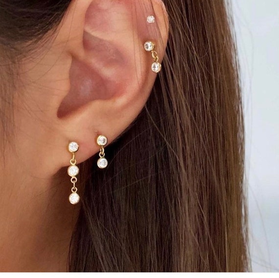 Bezel Dangling Earrings Bezel Dangling Earrings