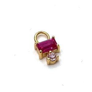 Indian charm, ruby earring charm , mix and match earrings, customised earrings, CZ charm, dangling charm earrings, gift for her