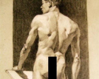 Contenido para adultos, Desnudez masculina. Reimpresión de artes gráficas de principios del siglo XX.