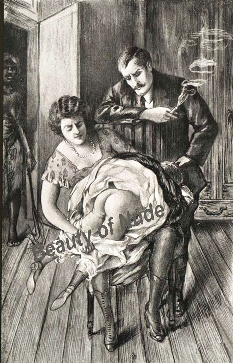 Very bad girl spanking Print of vintage