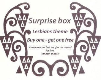 Lesbians gift from surprise box, Mature content