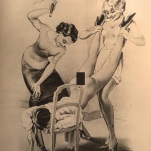 Ausgereifter Inhalt, Lustige Spanking, Vintage Zeichnung