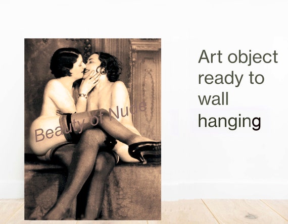 1900s Lesbian Sex - Lesbian' Kisses, Art Vintage of 1900s, Erotic Photo Reprint - Etsy