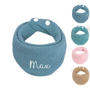 Personalisierte Baby Halstücher aus Musselin Einzigartiges Geschenk für neue Eltern Bild 1