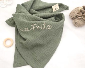 Personalized burp cloth with name – muslin baby cloth – gift for newborns