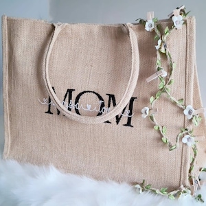 Einkaufstasche Jute Mom zum Muttertag personalisiert Geschenk Jutetasche Bild 1