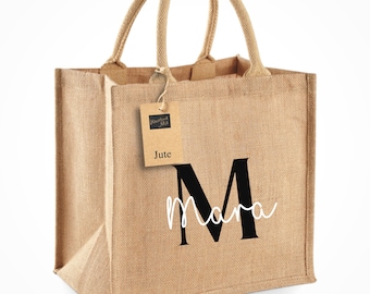 Jute bag with initials Wedding gift