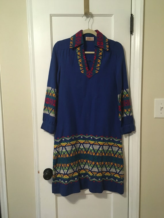 Stunning vintage embroidered boho dress - image 1