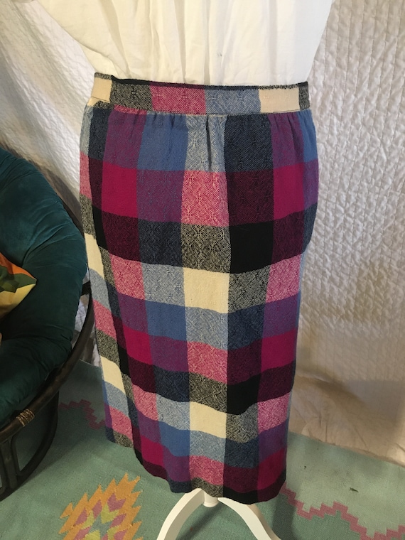 Vintage Wrap Plaid Skirt by Schrader Sport