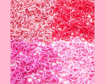 Red & Pink Themed Coloured Jump Rings | 8mm Quality Jump Rings | 80 Pieces | AUS Seller