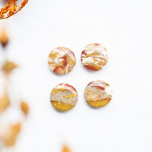 Sunset Hour Glossy Circle Studs Earrings Studs Earrings Polymer Clay Earrings Resin Earrings Gift for Her Handmade Earrings Unique image 1