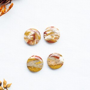 Sunset Hour Glossy Circle Studs Earrings Studs Earrings Polymer Clay Earrings Resin Earrings Gift for Her Handmade Earrings Unique image 2