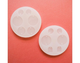 Handmade Silicone Earring molds | Circle moulds | Circle Earrings with Holes Resin moulds | Basic Shapes | Jewellery Making DIY Tool