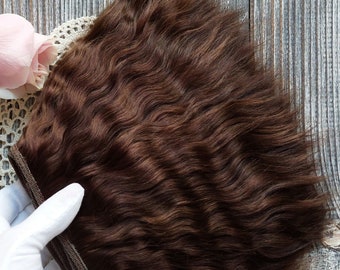 Trama de mohair. Chocolate. Pelo de cabra de angora natural.