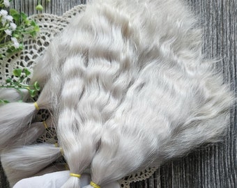 Doll Hair (Shell) – Natural Mohair Fiber for Handmade Wigs, Soft Locks for DIY Doll Making and Crafts