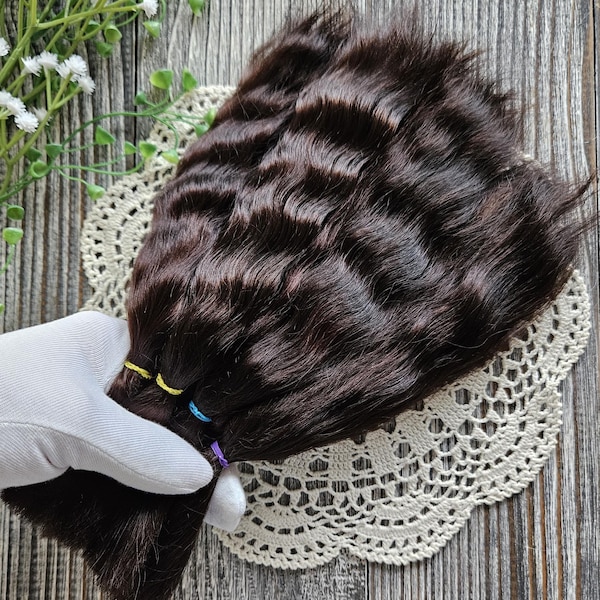 Mohair Doll Hair (Espresso) – Natural Mohair Locks for Doll Wigs, DIY Wig Making and Handmade Doll Hair Supplies