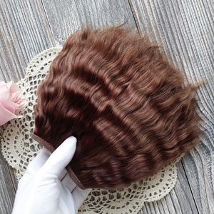 Trama de mohair (moca) Cabello de muñeca de mohair orgánico. Trama Hebras de mohair Mechones de mohair Rizos de mohair Peluca de mohair Peluca bjd Cabello de muñeca de mechones naturales