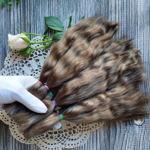 Mohair Doll Hair (Cold blond) – Curly or Straight Mohair for Doll Wig Making, Premium Natural Fiber for DIY Dolls