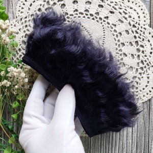 Mohair weft. Short! 6-8 cm. Dark blue. Hair Doll. Mohair doll hair. Doll hair doll Reborn hair doll Paola hair doll Mohair wig