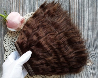 Mohair weft. (Chocolate) Hair Doll. Mohair doll hair. Doll hair doll Reborn hair doll Paola hair doll Mohair wig natural mohair Waldorf hair