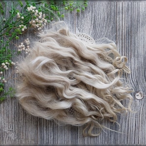 Cabelo de boneca Mohair. Não lavado, não penteado, sem pintura. Pêlo de Cabra Angorá - A partir de 500gr. (17,64 onças)