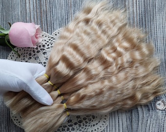 Mohair doll hair. Golden Light-Brown. Doll hair art doll doll wig doll mohair doll making blythe doll hair ooak doll wool doll hair
