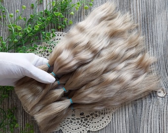 Mohair Doll Hair (Ash-blond) – Natural Mohair Locks for Doll Wigs, DIY Wig Making and Handmade Doll Hair Supplies