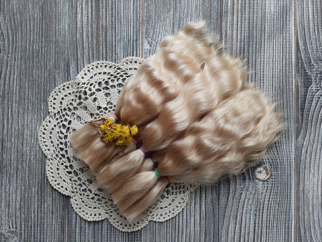 Mohair Doll Hair (light Gold) Organic Doll Hair. Angora Hair Mohair ...