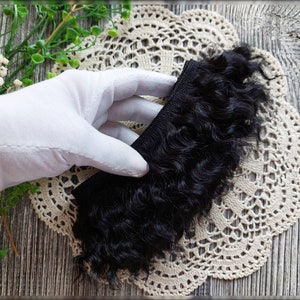 Mohair weft. Short! 6-8 cm. Black. Hair Doll. Mohair doll hair. Doll hair doll Reborn hair doll Paola hair doll Mohair wig natural mohair