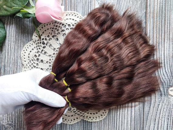 Mohair Doll Hair (Mocha) – Natural Mohair Locks for Doll Wigs, DIY Wig Making and Handmade Doll Hair Supplies