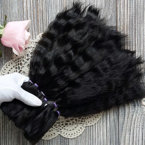Craft supplies set with natural mohair doll hair bundle