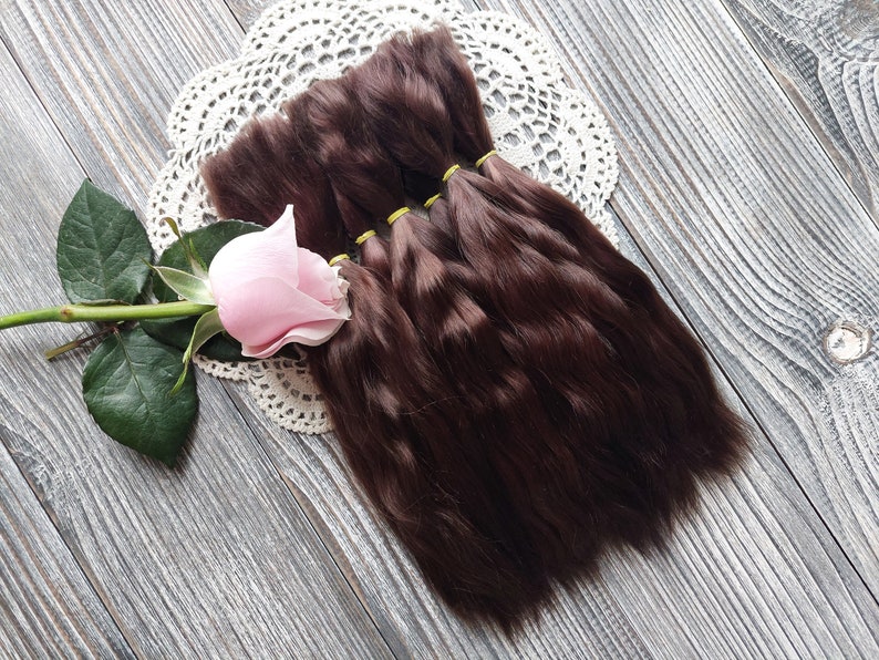 Straight mohair locks for handmade doll hair