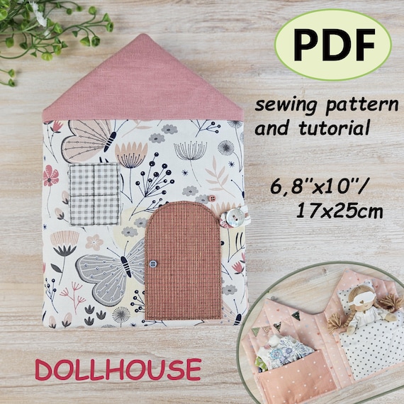 Dollhouse Sewing Pattern PDF | Fabric Doll House with Tutorial