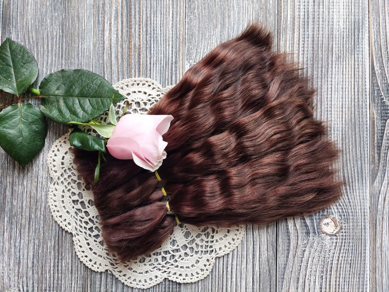 Doll hair mohair curly locks closeup photo