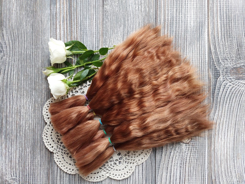 Doll hair. Made from natural Angora goat hair. Perfectly suitable as a hair for dolls. Mohair doll hair is also great for making doll wigs.