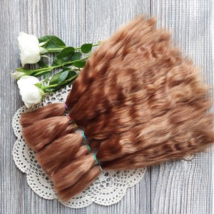Doll hair. Made from natural Angora goat hair. Perfectly suitable as a hair for dolls. Mohair doll hair is also great for making doll wigs.