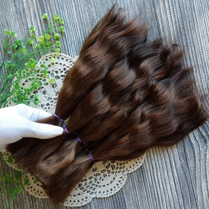 Doll hair. Made from natural Angora goat hair. Perfectly suitable as a hair for dolls. Mohair doll hair is also great for making doll wigs.