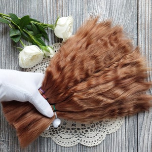 Doll hair. Made from natural Angora goat hair. Perfectly suitable as a hair for dolls. Mohair doll hair is also great for making doll wigs.