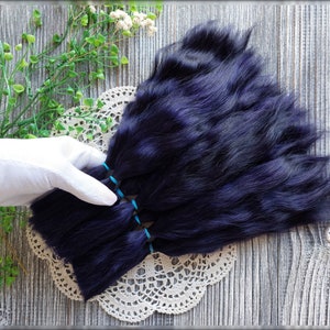 Doll wig making fiber mohair locks closeup