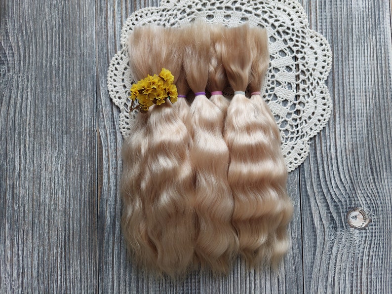Mohair Doll Hair light Gold Organic Doll Hair. Angora Hair - Etsy