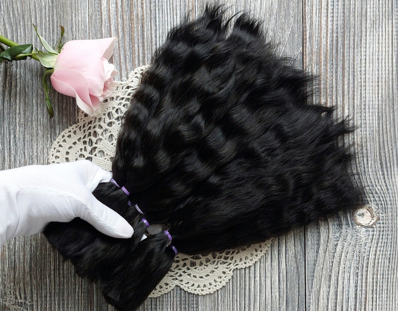 Styled finished doll wig made from premium mohair