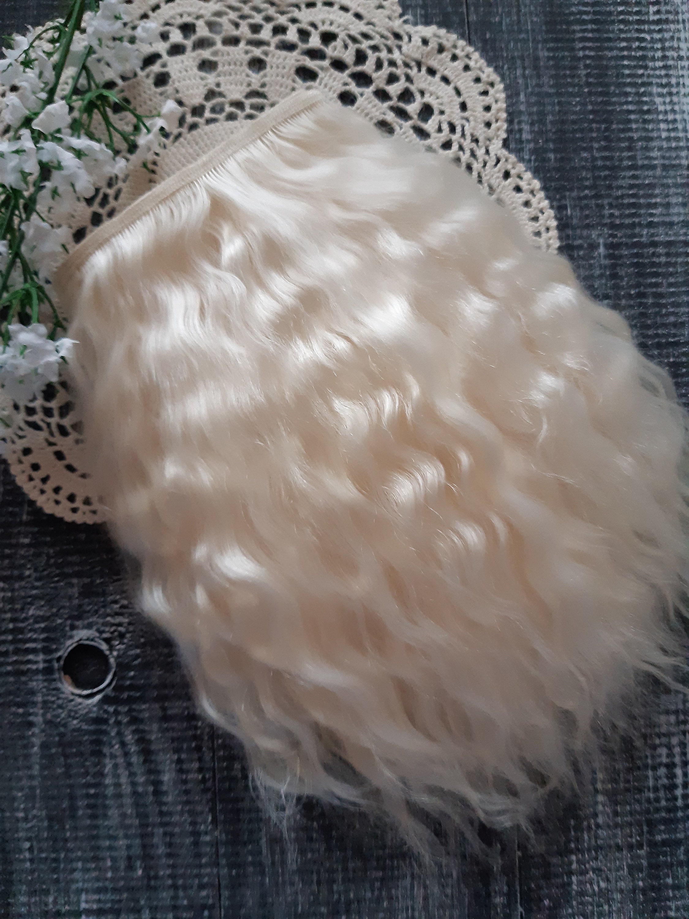 Mohair Weft Blond Mohair Puppenhaare bio. Weft Mohair Etsy