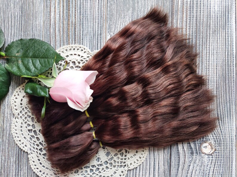 Hand dyed mohair doll hair material